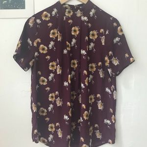 Classy Burgundy Floral Top